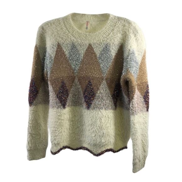 Raga Diamond Metallic Scalloped Sweater Size S - Picture 1 of 10
